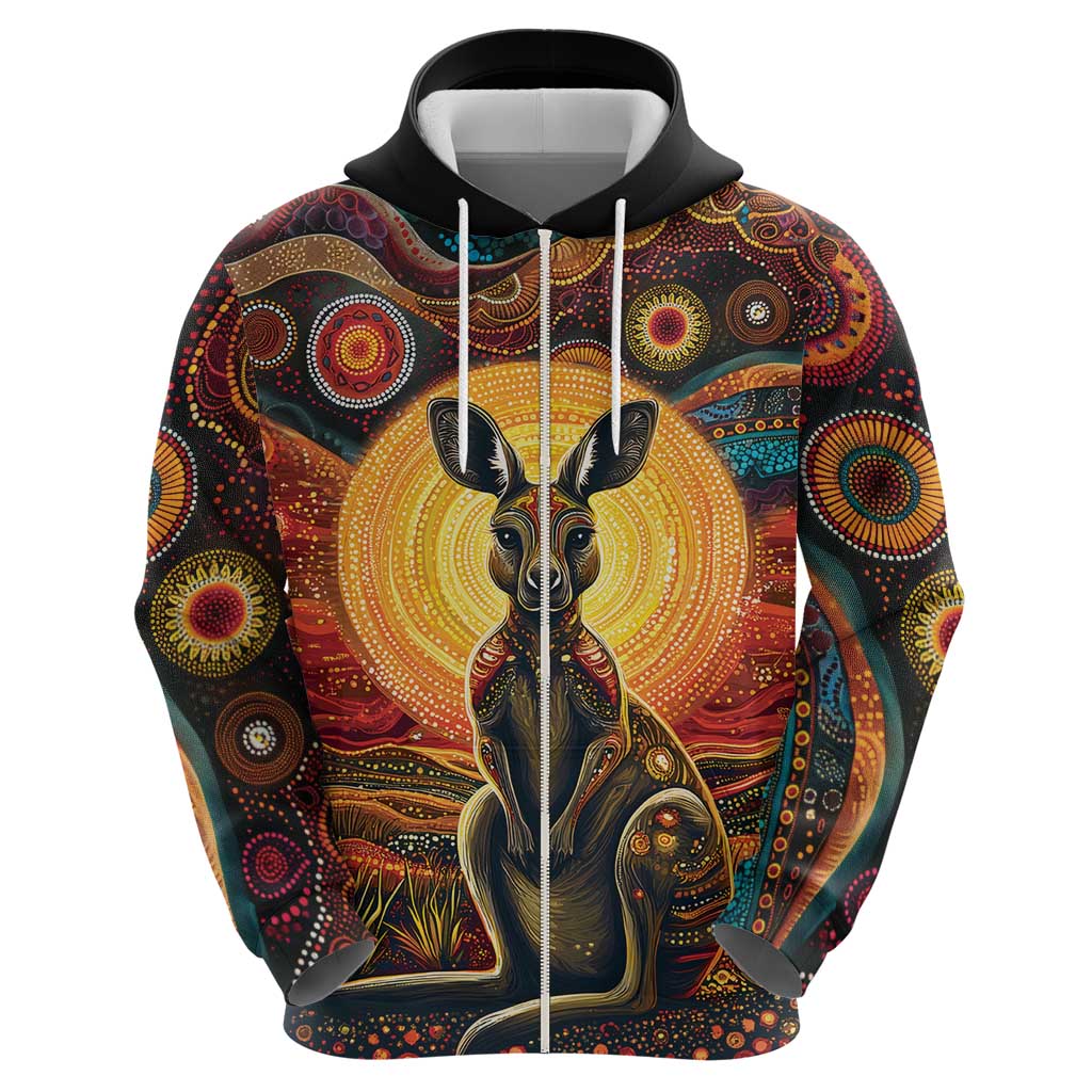 Australian Aboriginal Art Kangaroo Hoodie Maintain the Dreaming Aboriginal Dot Painting