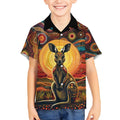 Australian Aboriginal Art Kangaroo Kid Hawaiian Shirt Maintain the Dreaming Aboriginal Dot Painting