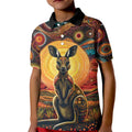 Australian Aboriginal Art Kangaroo Kid Polo Shirt Maintain the Dreaming Aboriginal Dot Painting