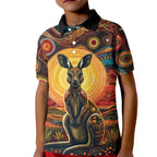 Australian Aboriginal Art Kangaroo Kid Polo Shirt Maintain the Dreaming Aboriginal Dot Painting