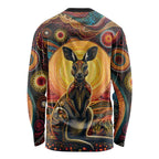 Australian Aboriginal Art Kangaroo Long Sleeve Shirt Maintain the Dreaming Aboriginal Dot Painting