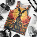 Australian Aboriginal Art Kangaroo Men Tank Top Maintain the Dreaming Aboriginal Dot Painting