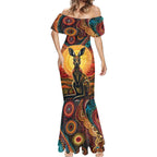 Australian Aboriginal Art Kangaroo Mermaid Dress Maintain the Dreaming Aboriginal Dot Painting