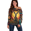 Australian Aboriginal Art Kangaroo Off Shoulder Sweater Maintain the Dreaming Aboriginal Dot Painting
