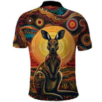 Australian Aboriginal Art Kangaroo Polo Shirt Maintain the Dreaming Aboriginal Dot Painting