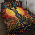 Australian Aboriginal Art Kangaroo Quilt Bed Set Maintain the Dreaming Aboriginal Dot Painting