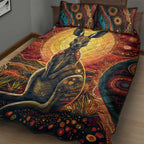 Australian Aboriginal Art Kangaroo Quilt Bed Set Maintain the Dreaming Aboriginal Dot Painting