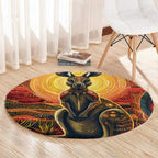 Australian Aboriginal Art Kangaroo Round Carpet Maintain the Dreaming Aboriginal Dot Painting