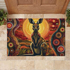 Australian Aboriginal Art Kangaroo Rubber Doormat Maintain the Dreaming Aboriginal Dot Painting
