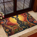 Australian Aboriginal Art Kangaroo Rubber Doormat Maintain the Dreaming Aboriginal Dot Painting
