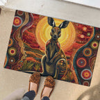 Australian Aboriginal Art Kangaroo Rubber Doormat Maintain the Dreaming Aboriginal Dot Painting