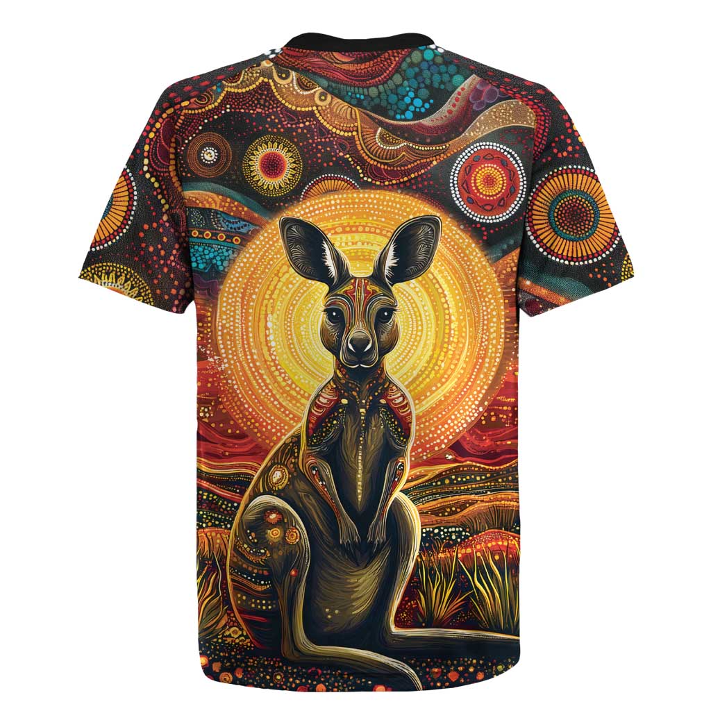 Australian Aboriginal Art Kangaroo Rugby Jersey Maintain the Dreaming Aboriginal Dot Painting
