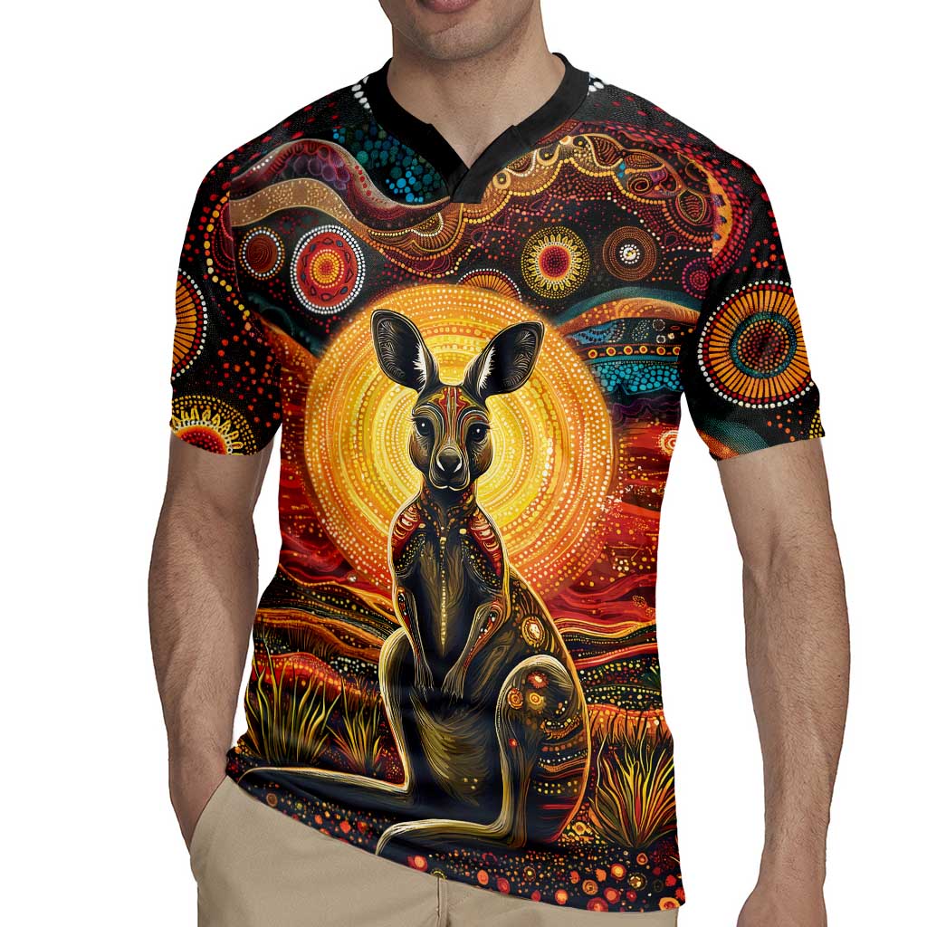 Australian Aboriginal Art Kangaroo Rugby Jersey Maintain the Dreaming Aboriginal Dot Painting