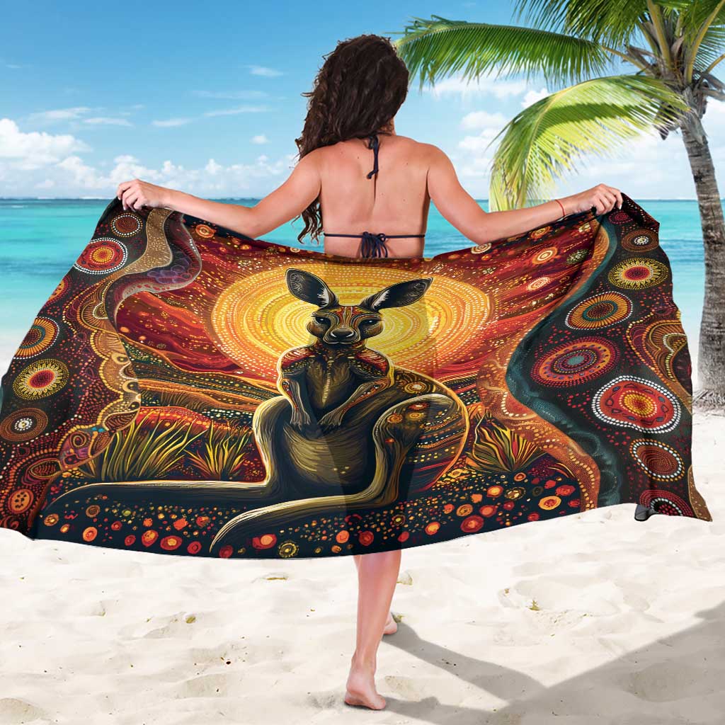 Australian Aboriginal Art Kangaroo Sarong Maintain the Dreaming Aboriginal Dot Painting