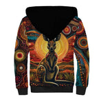 Australian Aboriginal Art Kangaroo Sherpa Hoodie Maintain the Dreaming Aboriginal Dot Painting