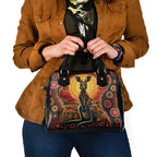 Australian Aboriginal Art Kangaroo Shoulder Handbag Maintain the Dreaming Aboriginal Dot Painting