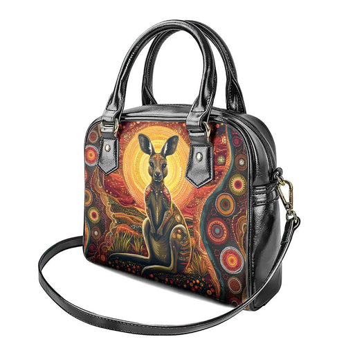 Australian Aboriginal Art Kangaroo Shoulder Handbag Maintain the Dreaming Aboriginal Dot Painting