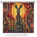 Australian Aboriginal Art Kangaroo Shower Curtain Maintain the Dreaming Aboriginal Dot Painting