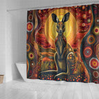 Australian Aboriginal Art Kangaroo Shower Curtain Maintain the Dreaming Aboriginal Dot Painting