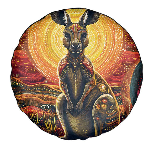 Australian Aboriginal Art Kangaroo Spare Tire Cover Maintain the Dreaming Aboriginal Dot Painting