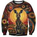 Australian Aboriginal Art Kangaroo Sweatshirt Maintain the Dreaming Aboriginal Dot Painting