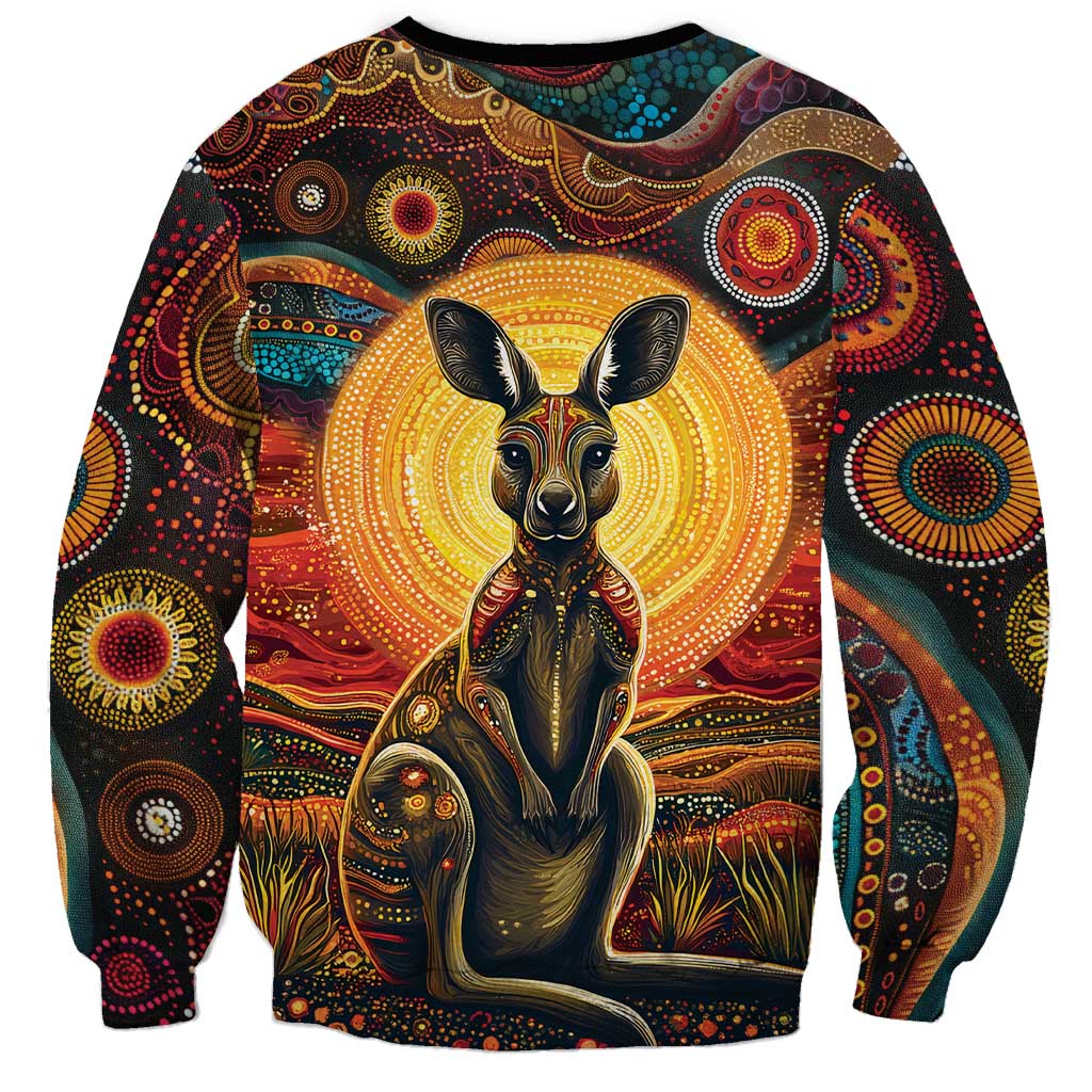 Australian Aboriginal Art Kangaroo Sweatshirt Maintain the Dreaming Aboriginal Dot Painting