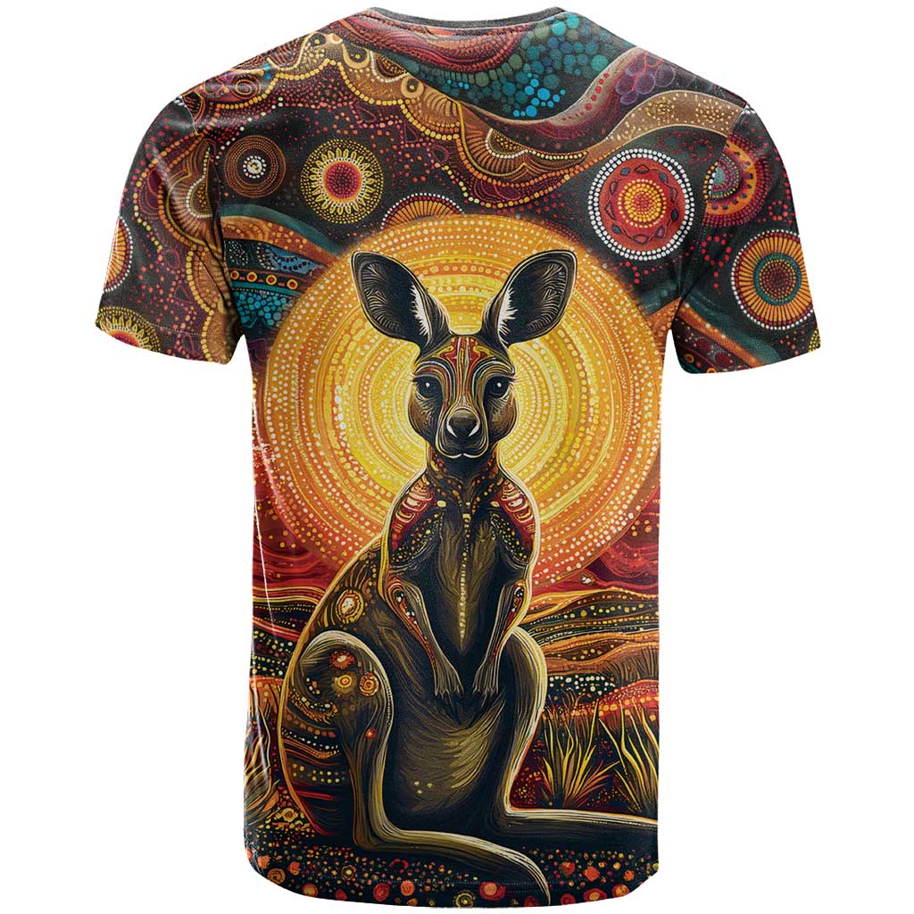 Australian Aboriginal Art Kangaroo T Shirt Maintain the Dreaming Aboriginal Dot Painting