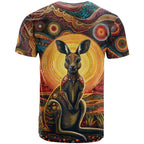 Australian Aboriginal Art Kangaroo T Shirt Maintain the Dreaming Aboriginal Dot Painting