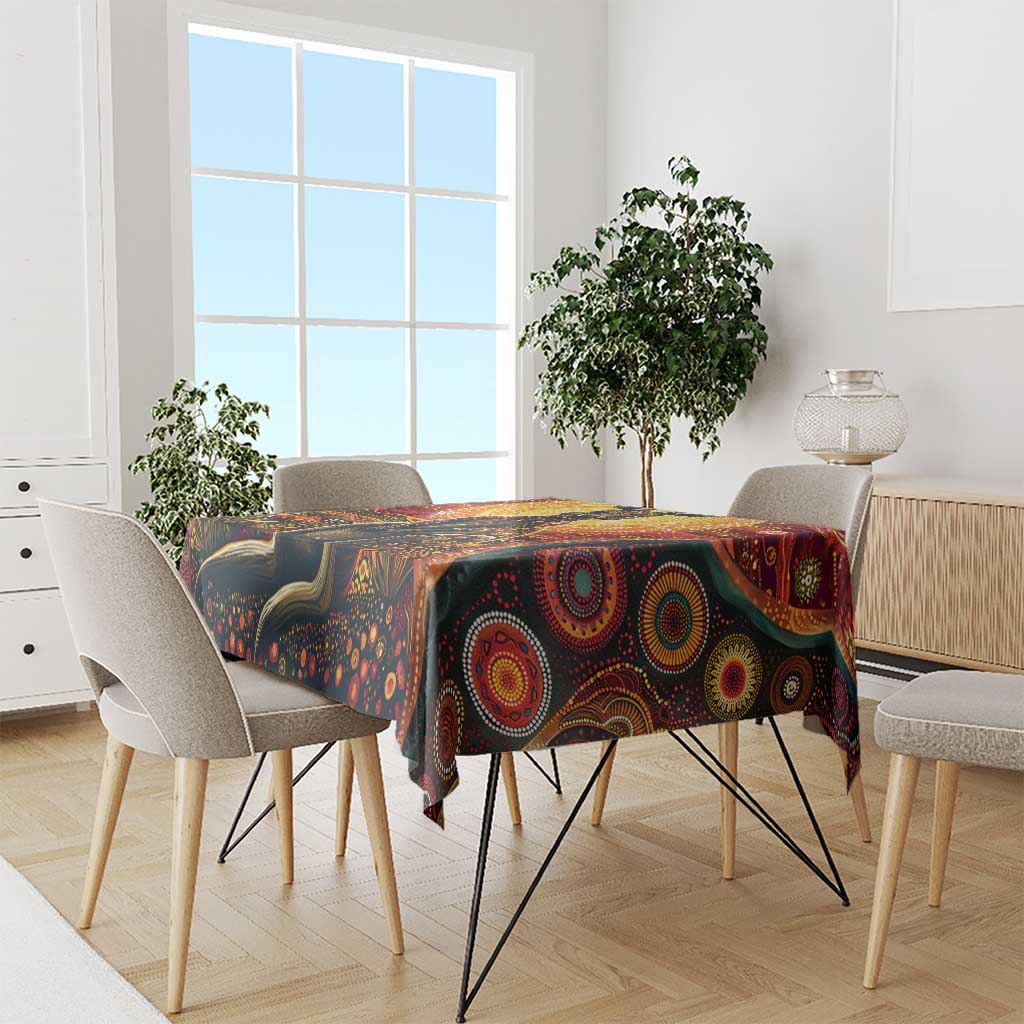 Australian Aboriginal Art Kangaroo Tablecloth Maintain the Dreaming Aboriginal Dot Painting