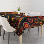 Australian Aboriginal Art Kangaroo Tablecloth Maintain the Dreaming Aboriginal Dot Painting
