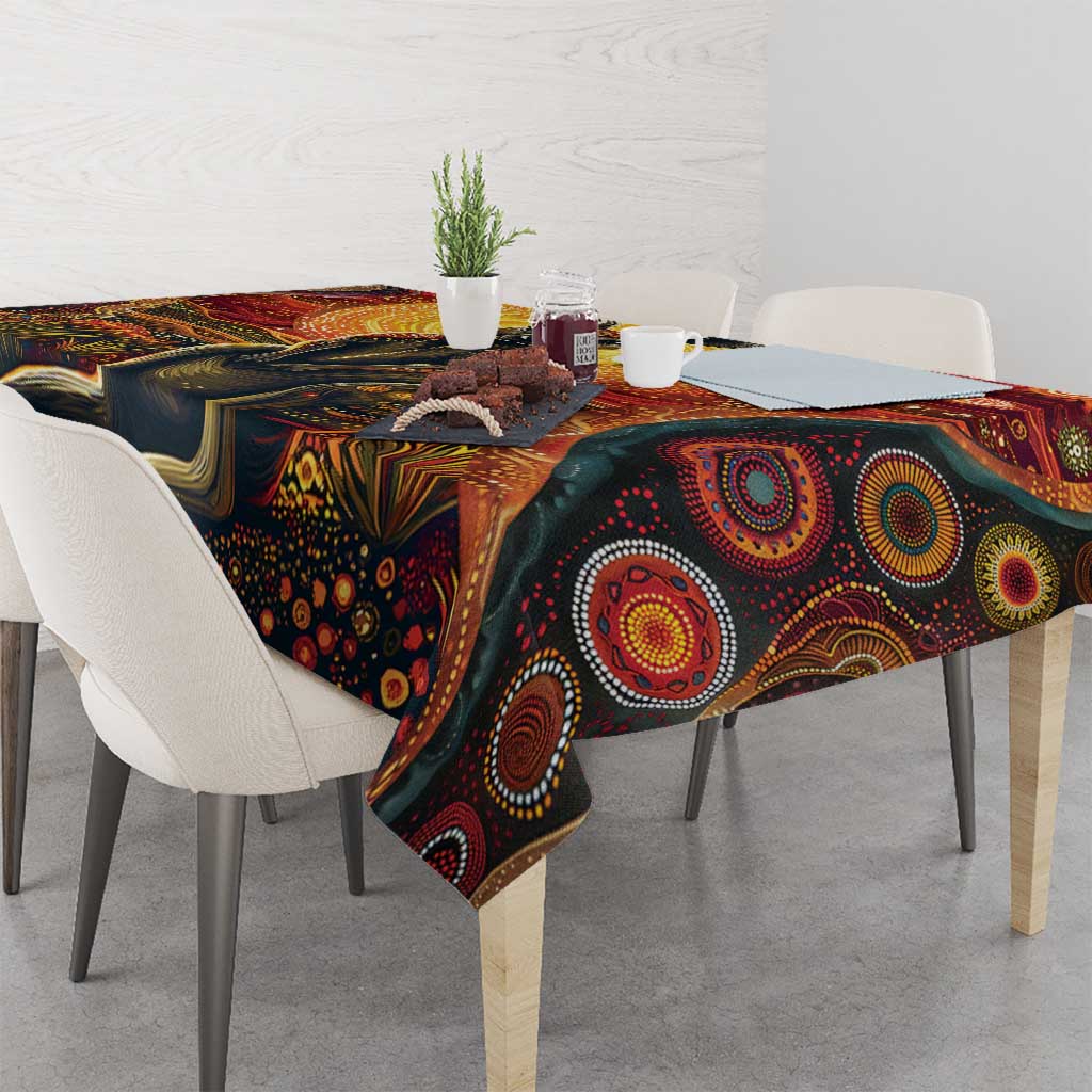Australian Aboriginal Art Kangaroo Tablecloth Maintain the Dreaming Aboriginal Dot Painting
