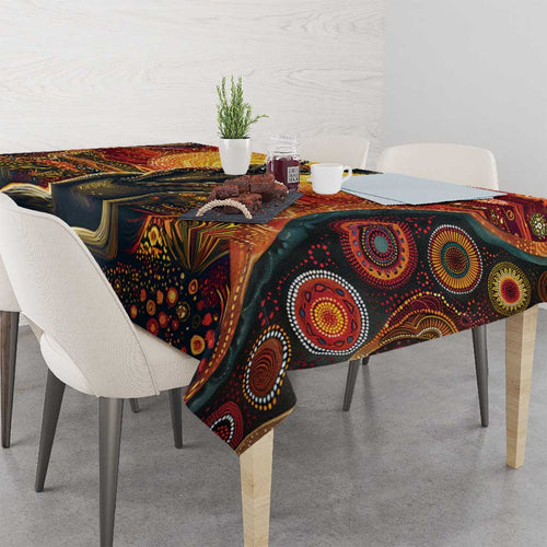 Australian Aboriginal Art Kangaroo Tablecloth Maintain the Dreaming Aboriginal Dot Painting