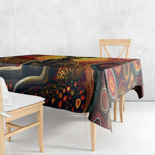 Australian Aboriginal Art Kangaroo Tablecloth Maintain the Dreaming Aboriginal Dot Painting
