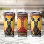 Australian Aboriginal Art Kangaroo Tumbler Cup Maintain the Dreaming Aboriginal Dot Painting