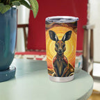 Australian Aboriginal Art Kangaroo Tumbler Cup Maintain the Dreaming Aboriginal Dot Painting