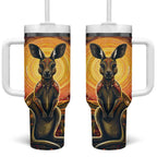 Australian Aboriginal Art Kangaroo Tumbler With Handle Maintain the Dreaming Aboriginal Dot Painting