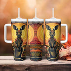 Australian Aboriginal Art Kangaroo Tumbler With Handle Maintain the Dreaming Aboriginal Dot Painting