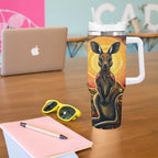 Australian Aboriginal Art Kangaroo Tumbler With Handle Maintain the Dreaming Aboriginal Dot Painting
