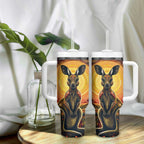 Australian Aboriginal Art Kangaroo Tumbler With Handle Maintain the Dreaming Aboriginal Dot Painting