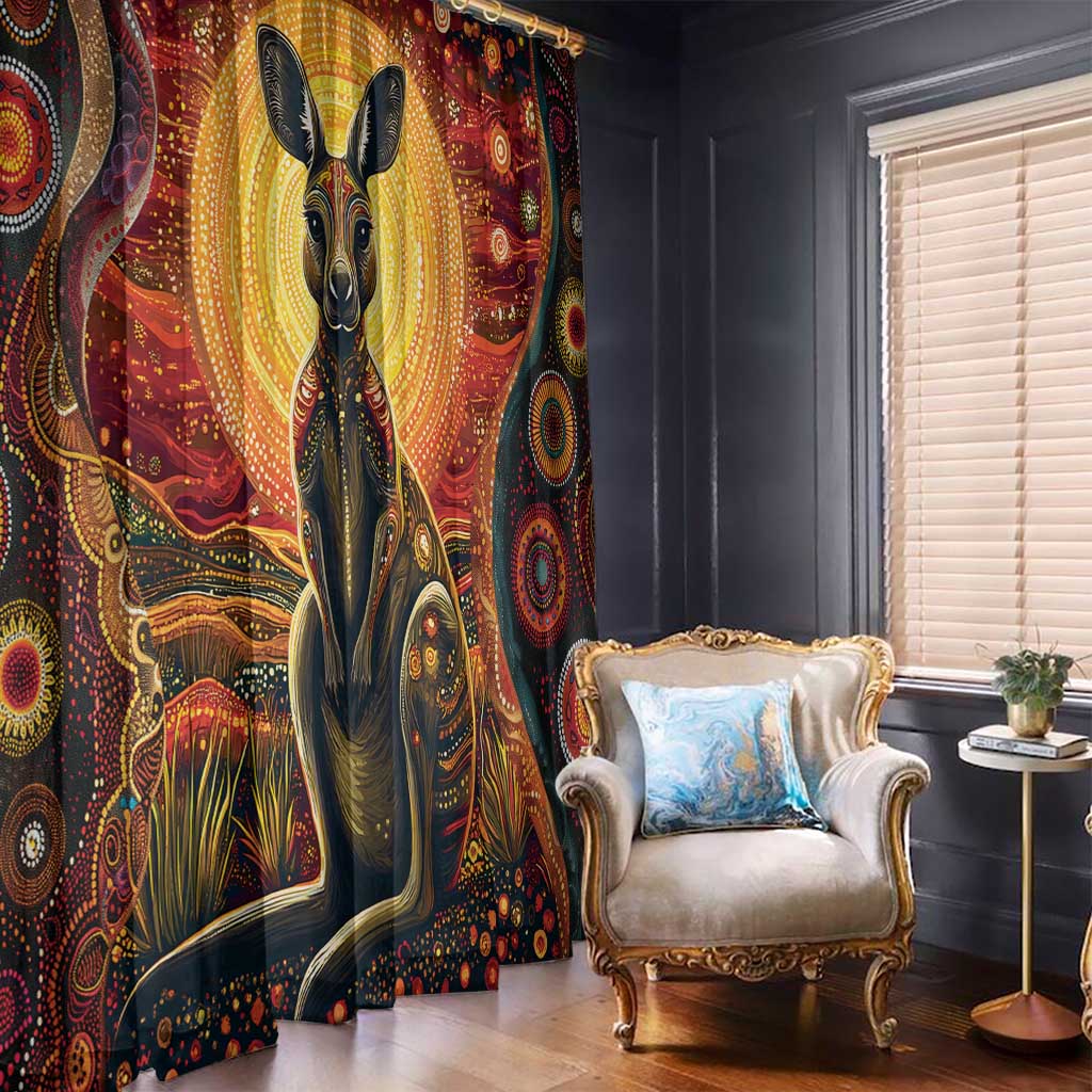 Australian Aboriginal Art Kangaroo Window Curtain Maintain the Dreaming Aboriginal Dot Painting