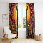 Australian Aboriginal Art Kangaroo Window Curtain Maintain the Dreaming Aboriginal Dot Painting