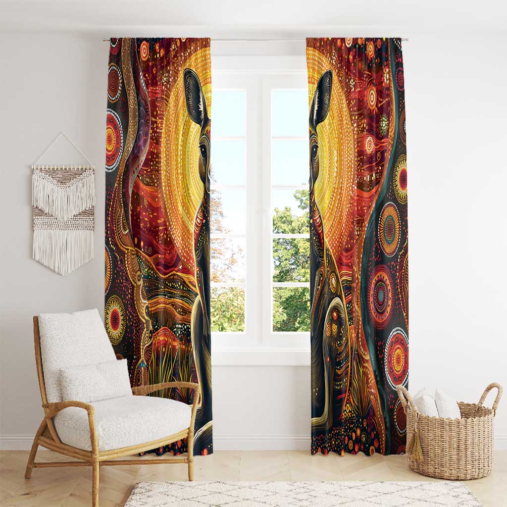 Australian Aboriginal Art Kangaroo Window Curtain Maintain the Dreaming Aboriginal Dot Painting