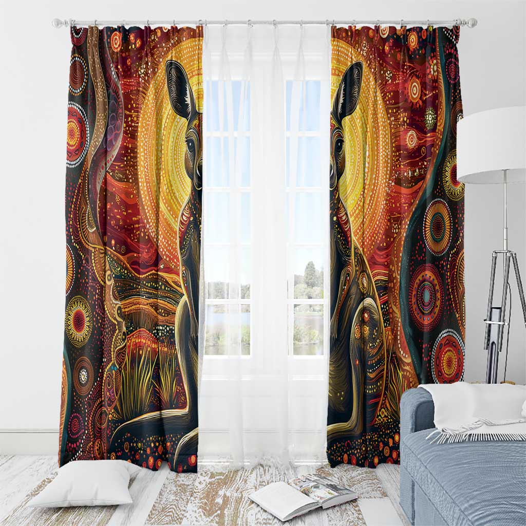 Australian Aboriginal Art Kangaroo Window Curtain Maintain the Dreaming Aboriginal Dot Painting