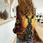 Australian Aboriginal Art Kangaroo Women Casual Shirt Maintain the Dreaming Aboriginal Dot Painting