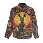Australian Aboriginal Art Kangaroo Women Casual Shirt Maintain the Dreaming Aboriginal Dot Painting