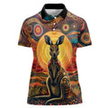 Australian Aboriginal Art Kangaroo Women Polo Shirt Maintain the Dreaming Aboriginal Dot Painting