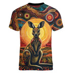 Australian Aboriginal Art Kangaroo Women V-Neck T-Shirt Maintain the Dreaming Aboriginal Dot Painting