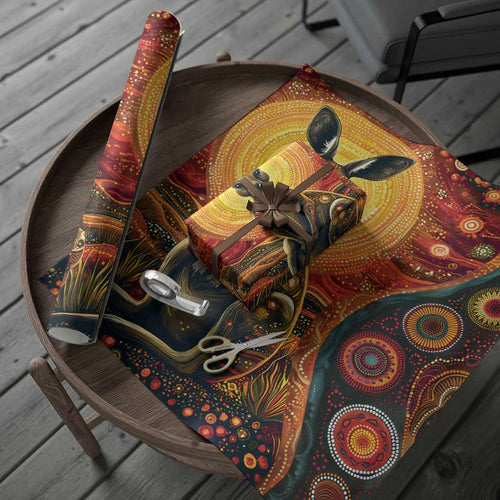 Australian Aboriginal Art Kangaroo Wrapping Paper Maintain the Dreaming Aboriginal Dot Painting - Aussie Hoodie