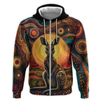 Australian Aboriginal Art Kangaroo Zip Hoodie Maintain the Dreaming Aboriginal Dot Painting