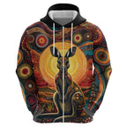 Australian Aboriginal Art Kangaroo Zip Hoodie Maintain the Dreaming Aboriginal Dot Painting